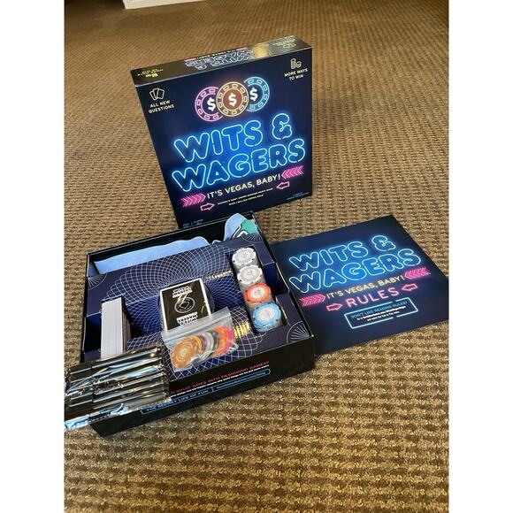 💙Wits & Wagers Board Game “It’s Vegas, Baby!” Edition 5+ Players Ages 13+ BNWOT - Picture 4 of 6